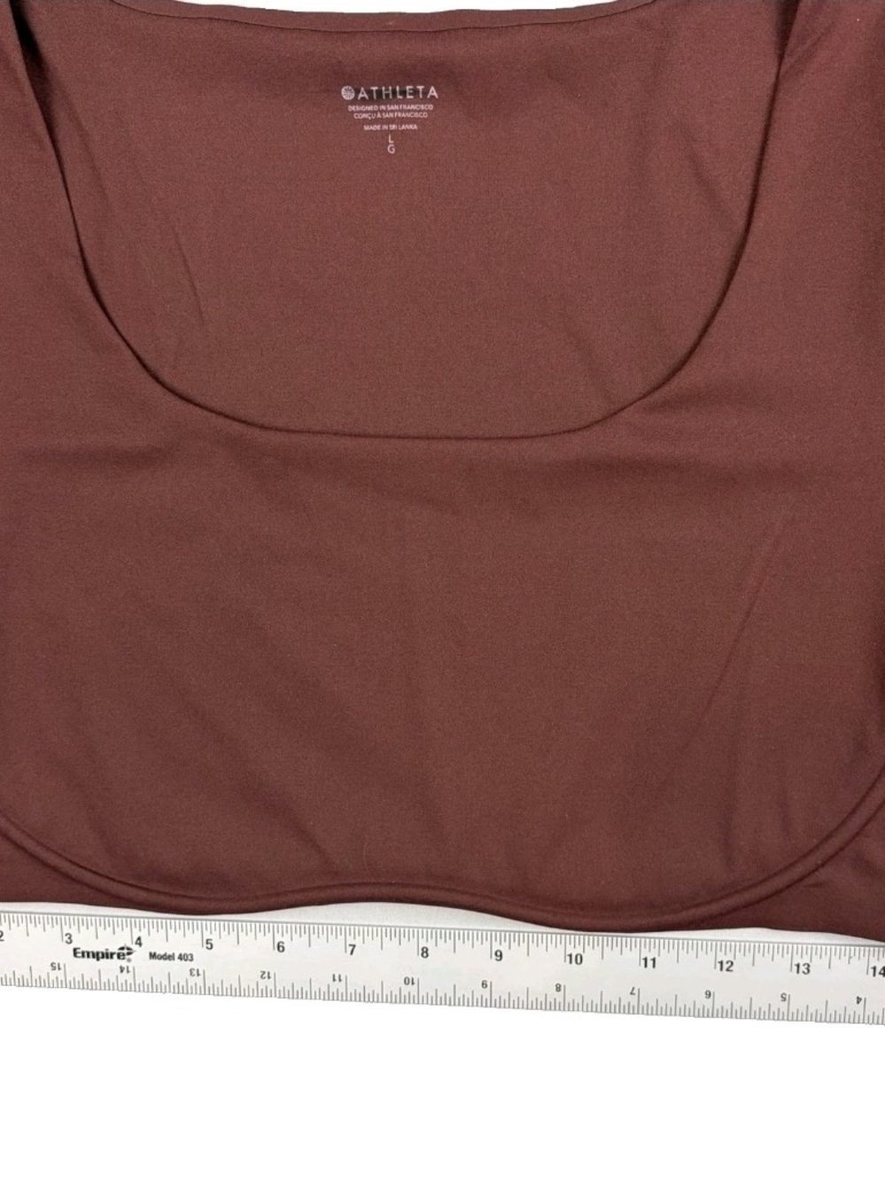 Athleta Square-Neck Crop Top in Chocolate - Picture 3 of 5